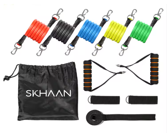 skhaan resistant bands logo on pouch